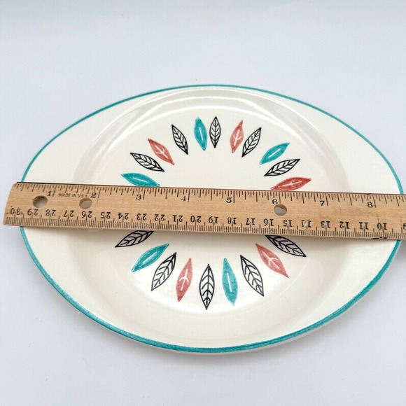 MARCREST NORDIC MINT Vtg Mid Century Modern Atomic Leaf Butter Dish Server MCM - Picture 8 of 14